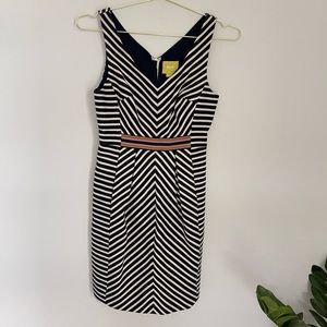 MAEVE ANTHROPOLOGIE Miltred Navy & White Dress Size 0